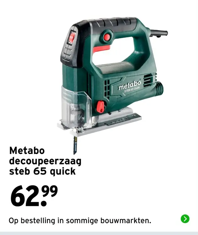 Aanbieding: Metabo decoupeerzaag steb 65 quick