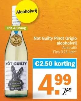 Aanbieding: Not Guilty Pinot Grigio alcoholvrij