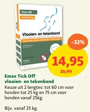Aanbieding: Emax Tick Off vlooien- en tekenband