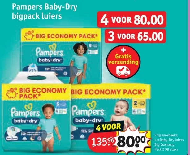 Promotie: Pampers Baby-Dry bigpack luiers
