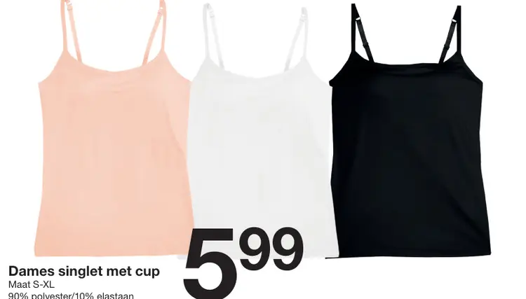 Aanbieding: Dames singlet met cup