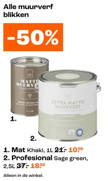 Aanbieding: Muurverf blikken Mat of Profesional