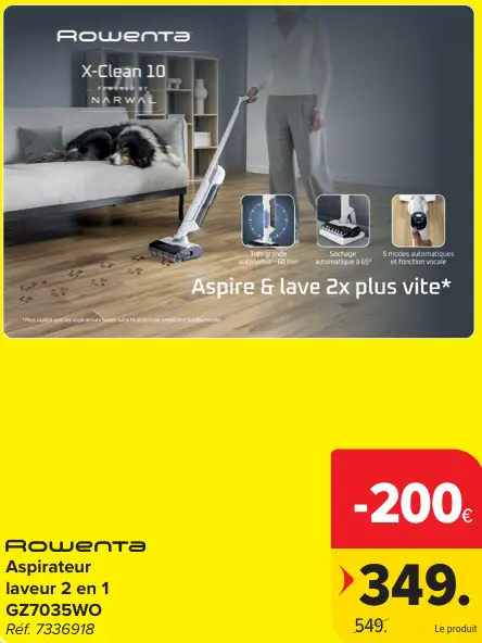 Offre: Aspirateur laveur 2 en 1 X-Clean 10
