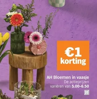Aanbieding: Bloemen in vaasje