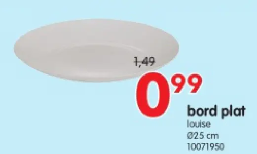 Promotie: bord plat