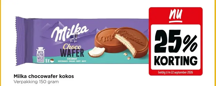 Aanbieding: Milka chocowafer kokos & Oreo BTS brown sugar