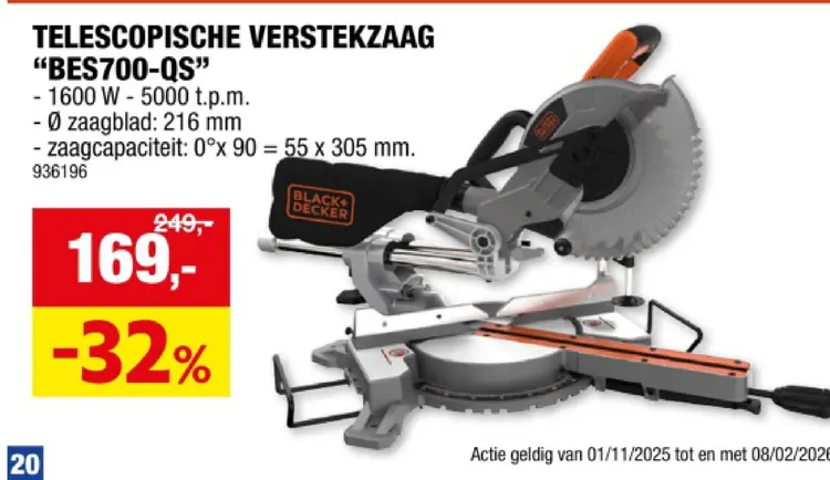 Promotie: Telescopische verstekzaag "bes700-qs"
