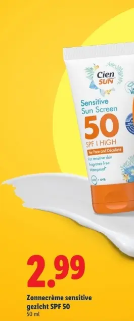 Aanbieding: Zonnecrème sensitive gezicht SPF 50