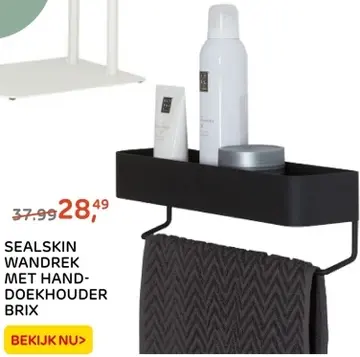 Aanbieding: SEALSKIN WANDREK MET HAND-DOEKHOUDER