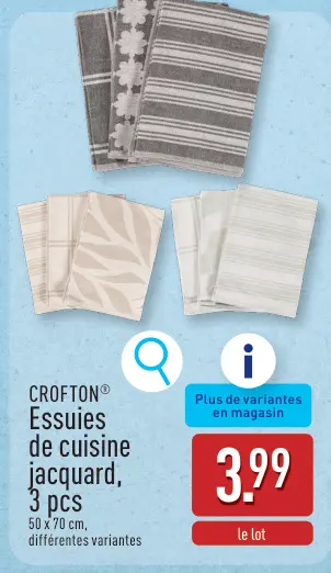 Offre: Essuies de cuisine jacquard
