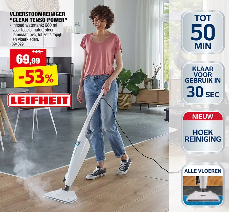 Promotie: Leifheit CleanTenso Power stoomreiniger