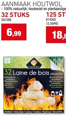Promotie: Cheminett Aanmaak houtwol