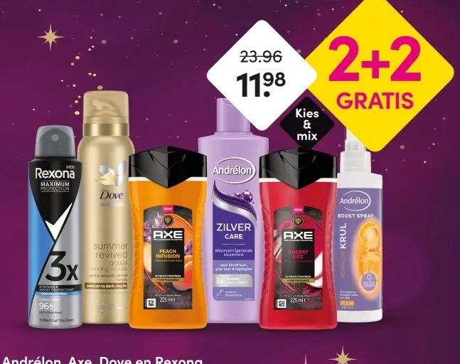 Aanbieding: Andrélon, Axe, Dove en Rexona