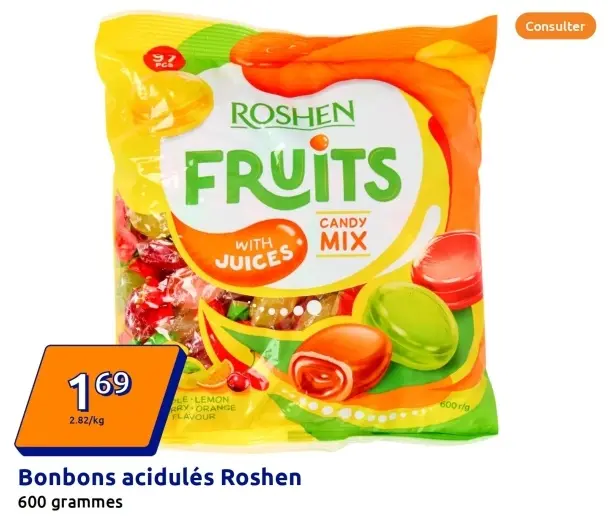 Offre: Bonbons acidulés Roshen