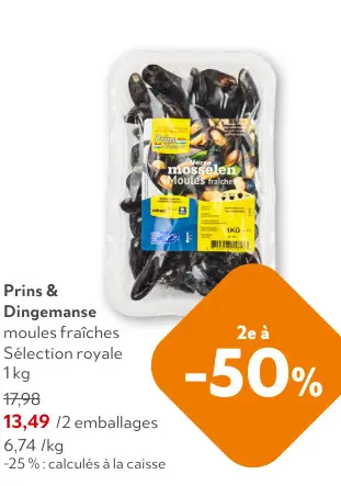 Offre: Moules fraîches Sélection royale