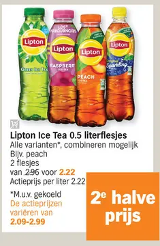 Aanbieding: Lipton Ice Tea 0.5 literflesjes