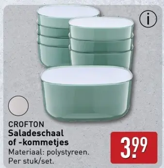 Aanbieding: CROFTON Saladeschaal of -kommetjes