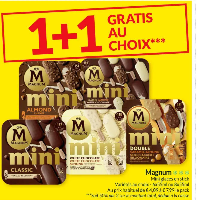 Offre: Magnum Mini glaces en stick