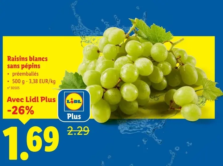 Offre: Raisins blancs sans pépins