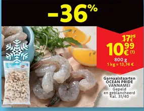 Aanbieding: Garnaalstaarten OCEAN PRIDE VANNAMEI