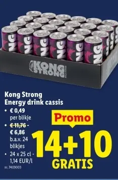 Promotie: Energy drink cassis