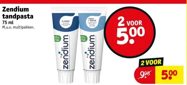 Aanbieding: Zendium tandpasta