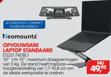 Aanbieding: Neomounts Opvouwbare laptop standaard