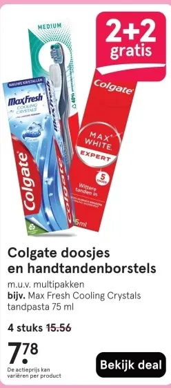 Aanbieding: Colgate doosjes en handtandenborstels