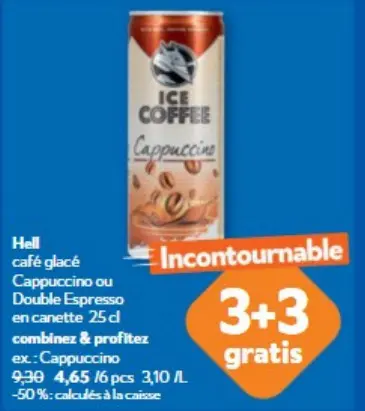 Offre: café glacé Cappuccino ou Double Espresso