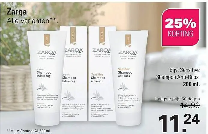 Aanbieding: Zarqa Sensitive Shampoo Anti-Roos