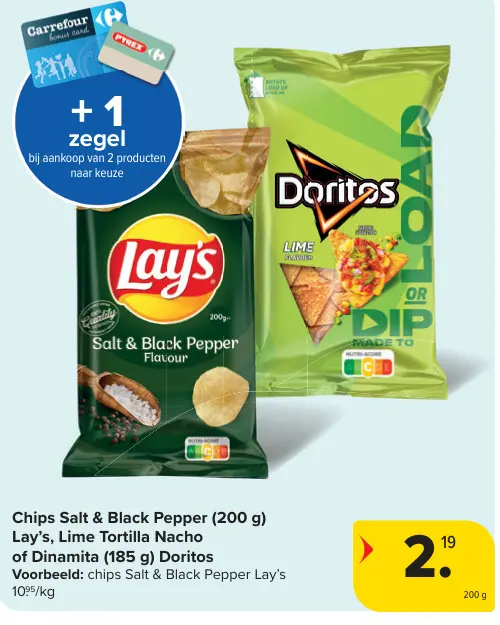 Promotie: Chips Salt & Black Pepper, Lime Tortilla Nacho of Dinamita Doritos