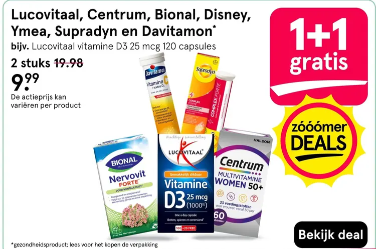 Aanbieding: Lucovitaal, Centrum, Bional, Disney, Ymea, Supradyn en Davitamon