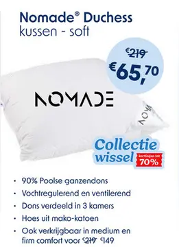 Aanbieding: Hoofdkussen Nomade Duchess - Dons