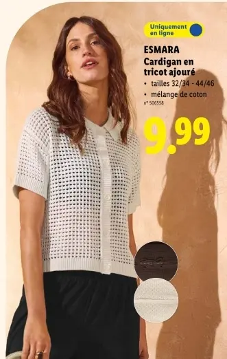Offre: Cardigan en tricot ajouré