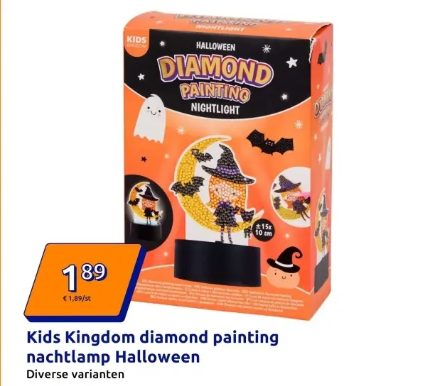 Aanbieding: Kids Kingdom diamond painting nachtlamp Halloween