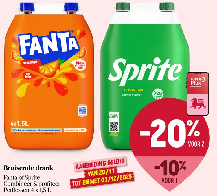 Aanbieding: Bruisende drank Fanta of Sprite