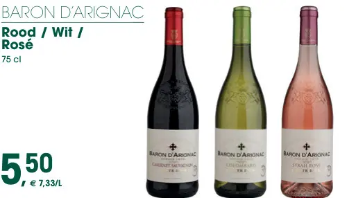 Promotie: Baron D'Arignac Rood / Wit / Rosé