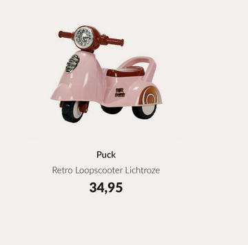 Aanbieding: Puck Retro Loopscooter Lichtroze