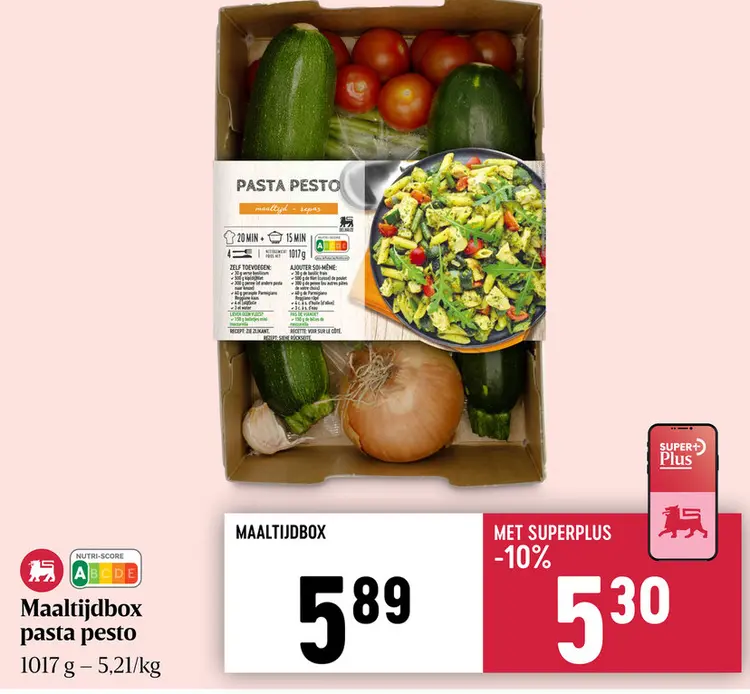 Promotie: Maaltijdbox pasta pesto