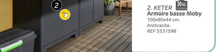 Offre: Armoire basse keter moby anthracite