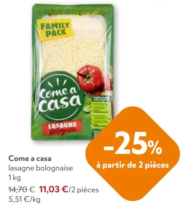 Offre: Lasagne bolognaise