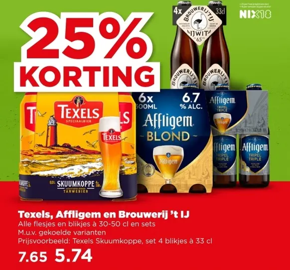 Aanbieding: Texels Skuumkoppe, Affiligem en Brouwerij 't IJ