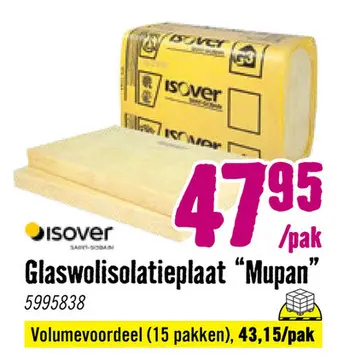 Aanbieding: Glaswolisolatieplaat “Mupan”