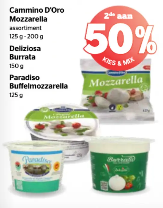 Promotie: Mozzarella, Burrata, Buffelmozzarella