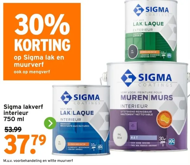 Aanbieding: Sigma lakverf interieur