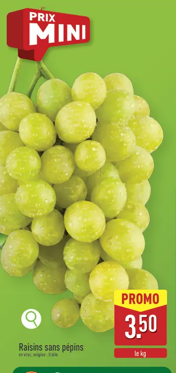 Offre: Raisins sans pépins