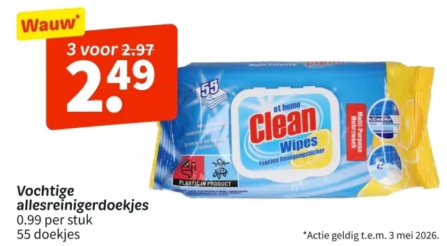 Promotie: Vochtige allesreinigerdoekjes