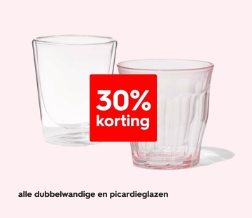 Aanbieding: dubbelwandige en picardieglazen