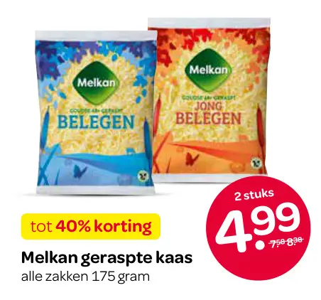 Aanbieding: Melkan geraspte kaas
