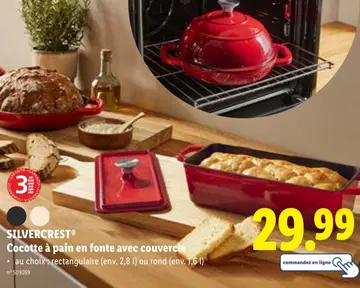 Offre: Cocotte à pain en fonte avec couvercle